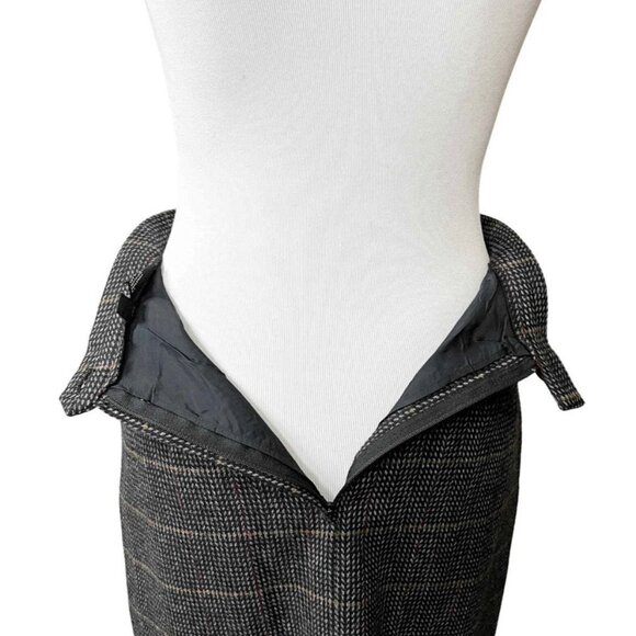 Dallas Womens 100% Wool Plaid Pencil Skirt & Blazer Set Office Career Petite 6P - Picture 5 of 8